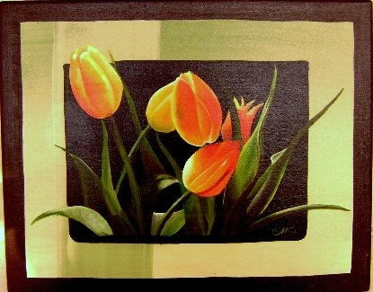 tulipanes Acrylic Canvas Floral Painting