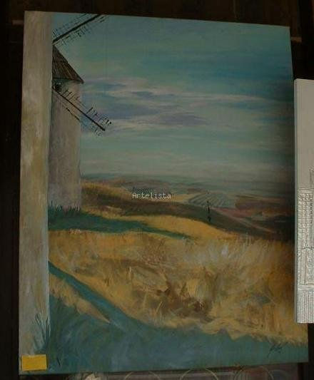 Molinos de mota Acrylic Canvas Landscaping