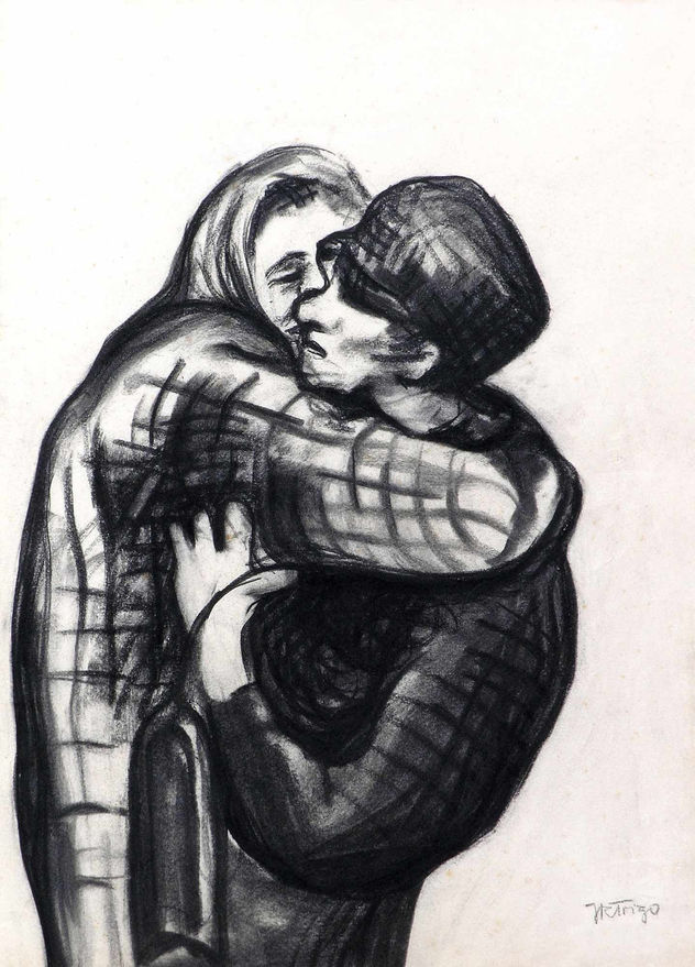 Figuras fundidas. Abrazo