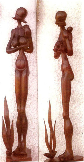 Maternidad-Negrita Bronce Figurativa