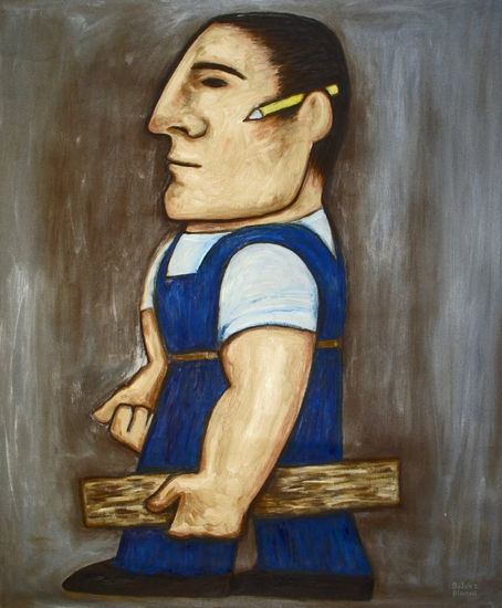 Carpintero Oil Canvas Figure Painting