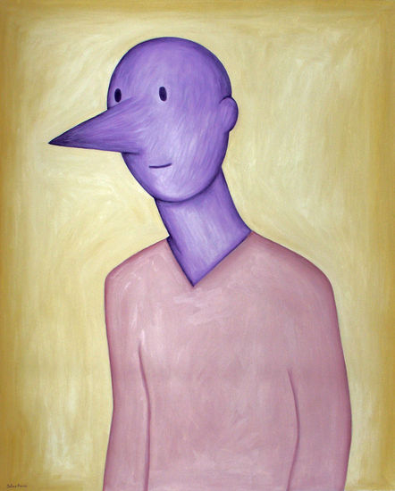 Hombre morado Oil Canvas Figure Painting