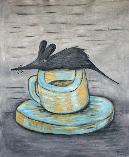 Taza con rata Oil Canvas Figure Painting