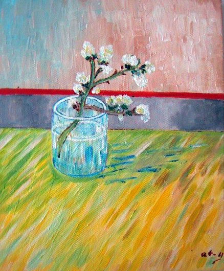 Rama de almendro en flor 
