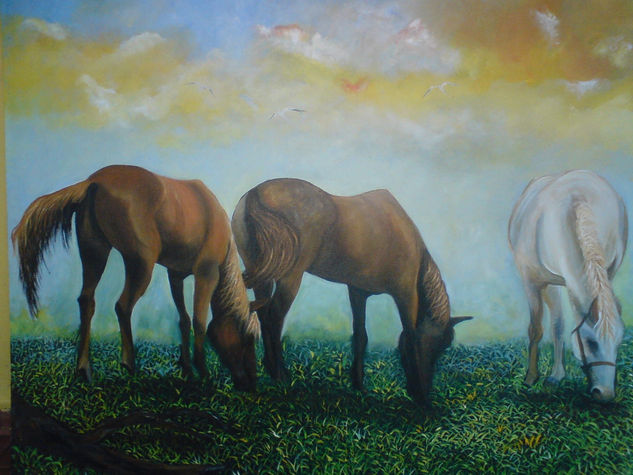 Caballos en la pradera 