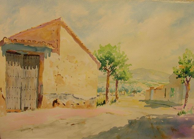 CASAS DEL CAMPO DE CARTAGENA Acuarela Papel Paisaje