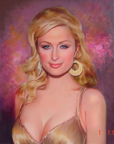 RETRATO AL ÓLEO DE PARIS HILTON