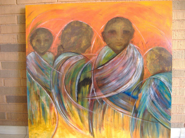 indigenas Oil Canvas Figure Painting