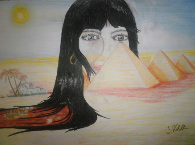 Mary en Egipto Lápiz (a color) Papel Otros