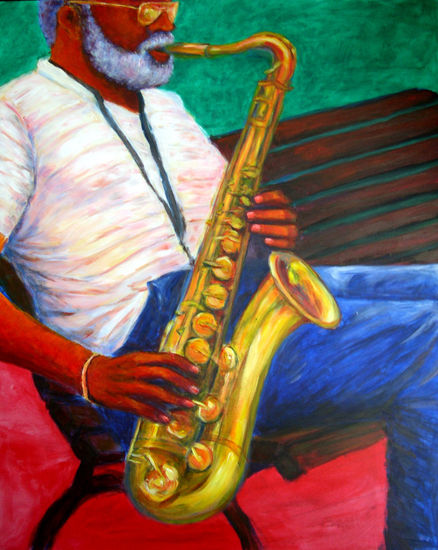 El saxofonista Acrylic Others Figure Painting