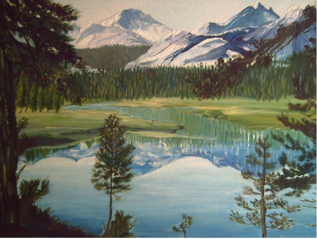 vista de lago Oil Canvas Landscaping