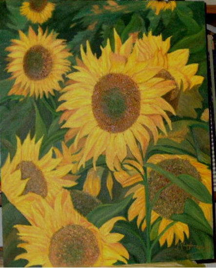 girasoles Oil Canvas Landscaping