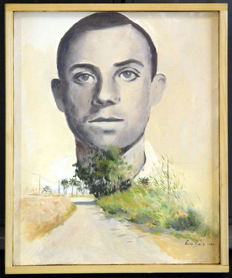 Retrato de Miguel Hernández Oil Canvas Portrait