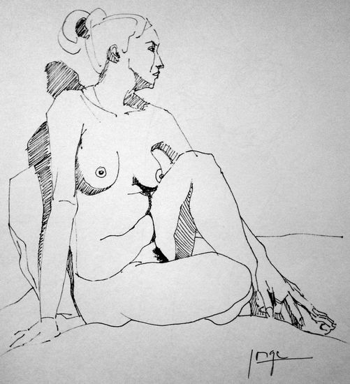 Desnudo femenino Tinta