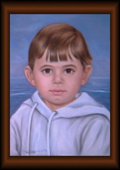 retrato niño Pastel Card Portrait