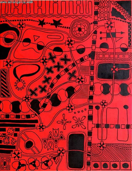 Universo en Color Rojo Felt-tip pen Canvas Others