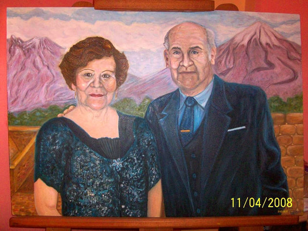 retrato de mis abuelos Óleo Lienzo Retrato