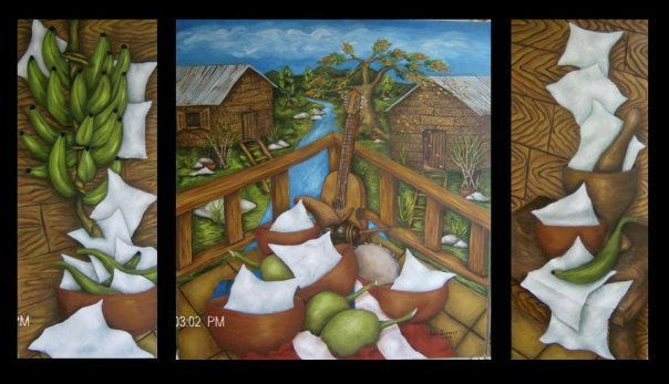 TRIPTICO PUERTORRIQUEÑO ´NOSTALGIAS´ Oil Canvas Landscaping