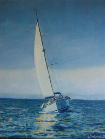 Barco de Aurelio Oil Canvas Marine Painting