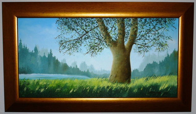 EL ARBOL-MI PRIMERA OBRA- Oil Canvas Landscaping