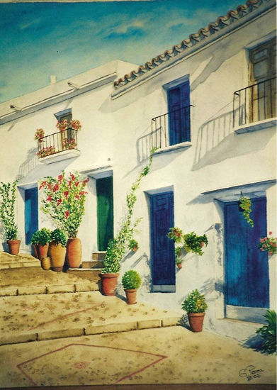 FRIGILIANA Acuarela Papel Paisaje