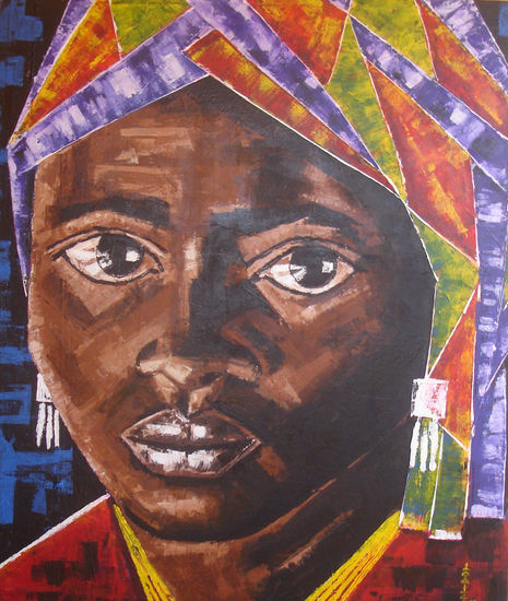 mi negra siempre sera blanca Oil Canvas Portrait