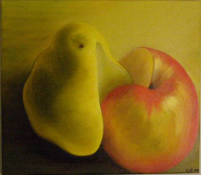 pera con manzana Oil Canvas Others