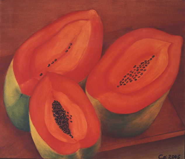 trio papayas Oil Canvas Others