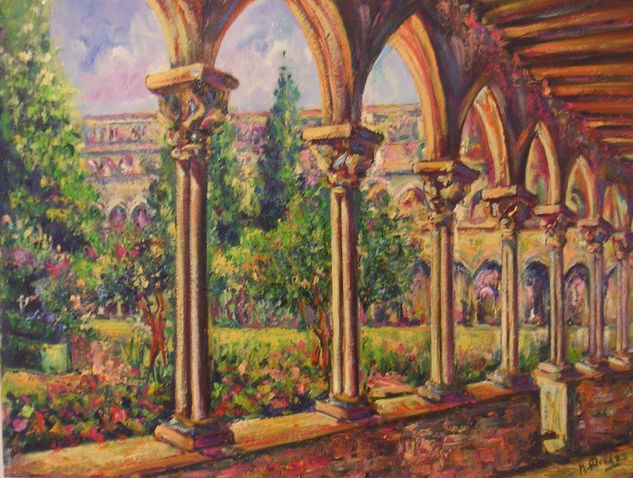 Monasterio de Pedralbes. Barcelona. Óleo Lienzo Paisaje