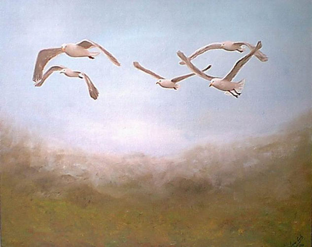 Grupo de Gaviotas Oil Canvas