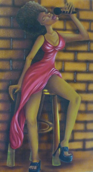 Diosa de Ebano Oil Canvas Figure Painting