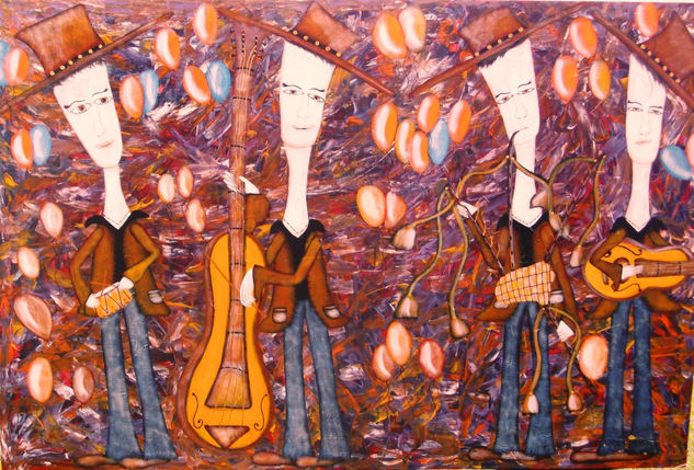 la banda Acrylic Canvas Figure Painting