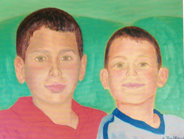 muy quietos Oil Canvas Portrait