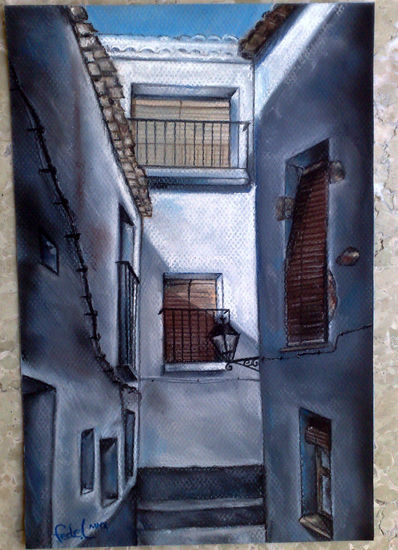 CALLEJUELA DE LETUR Pastel Papel Paisaje