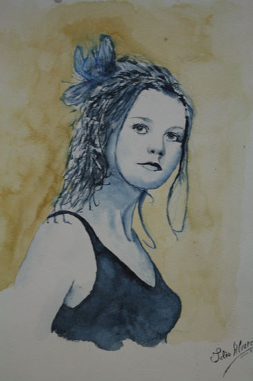 azul Watercolour Paper Portrait