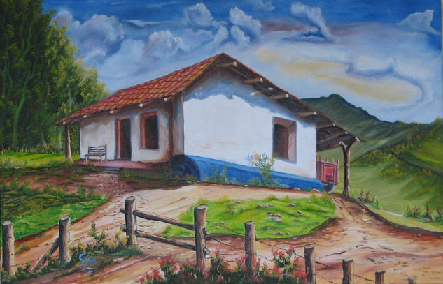 AÑORADA CASA Óleo Lienzo Paisaje