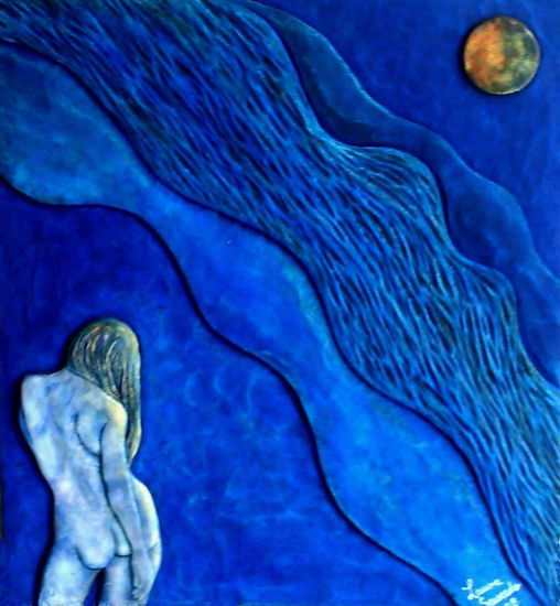 Nocturno en azul Others Panel Figure Painting