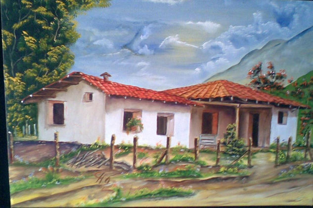 casona Óleo Lienzo Paisaje