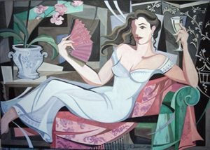 Mujer con abanico