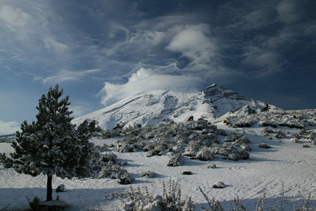 Popocatépetl Nevado Naturaleza Color (Digital)