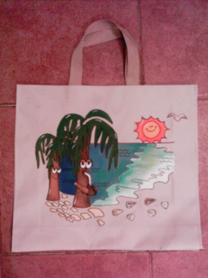 Bolsa playera pintada a mano 