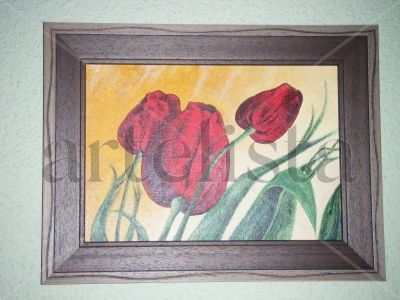 TULIPANES ROJOS Acrylic Canvas Landscaping