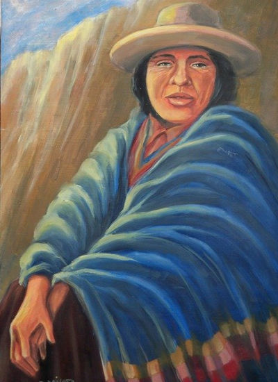 "LA QUEBRADEÑA"    OLEO DE 50X40 