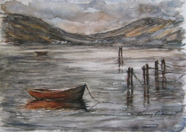 La Barca II Watercolour Paper Marine Painting