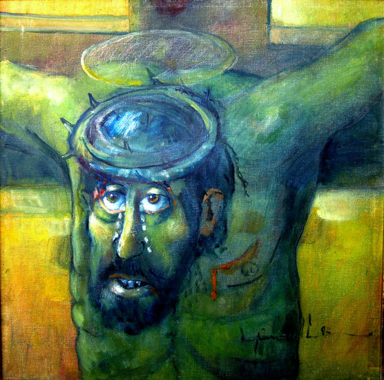 0027- Cristo Óleo Tela Figura