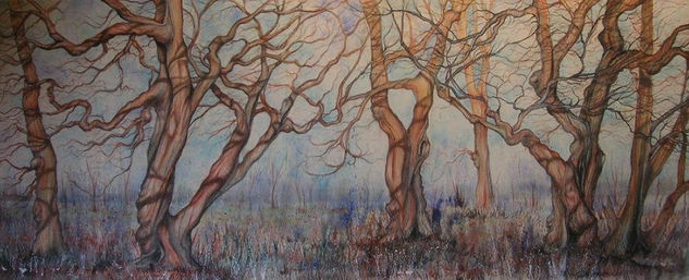 BOSQUE DE IRATI Pastel Tabla Paisaje