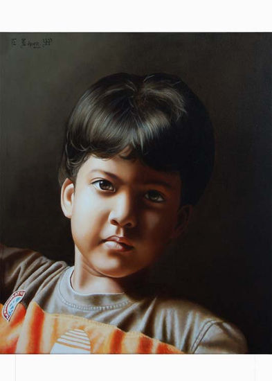 Retrato de Fabio Passarello 2 Oil Canvas Portrait