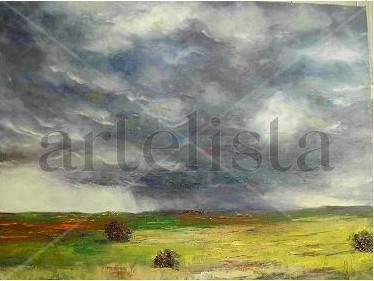 tarde de tormenta Oil Canvas Landscaping