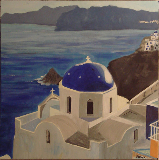 Santorini Acrylic Canvas Landscaping