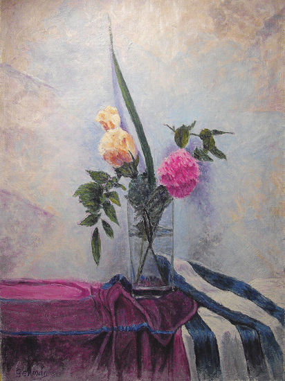 vaso con flores Oil Canvas Still Life Paintings